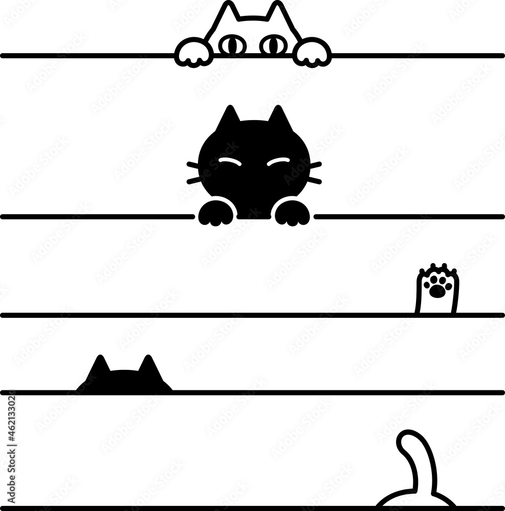 猫の区切り線イラスト素材のセット Stock Vector | Adobe Stock