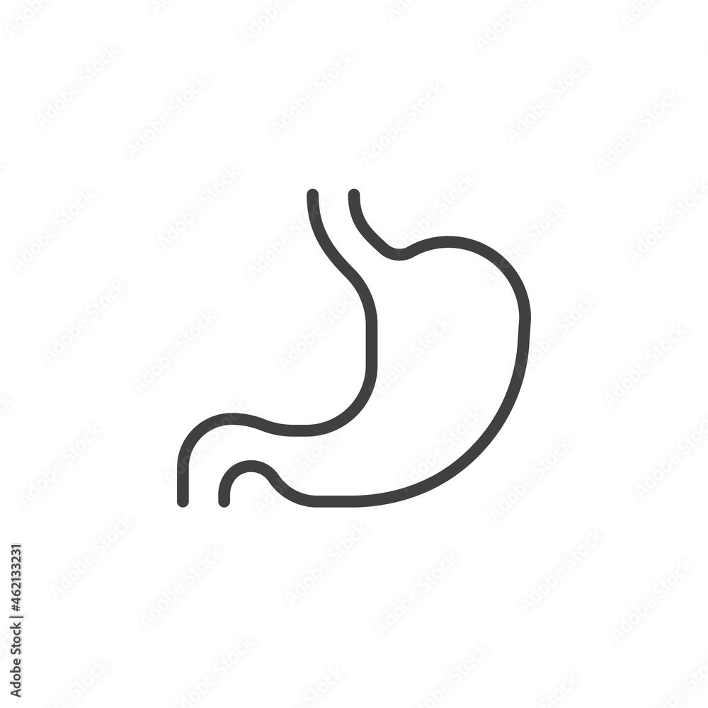 Human stomach line icon Human stomach line icon