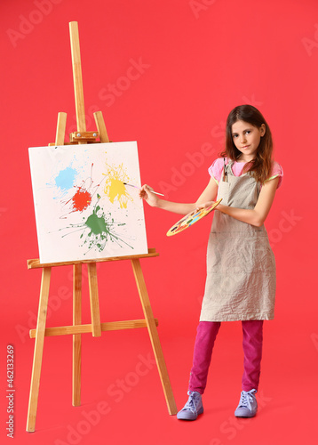 Cute little painter on colo...