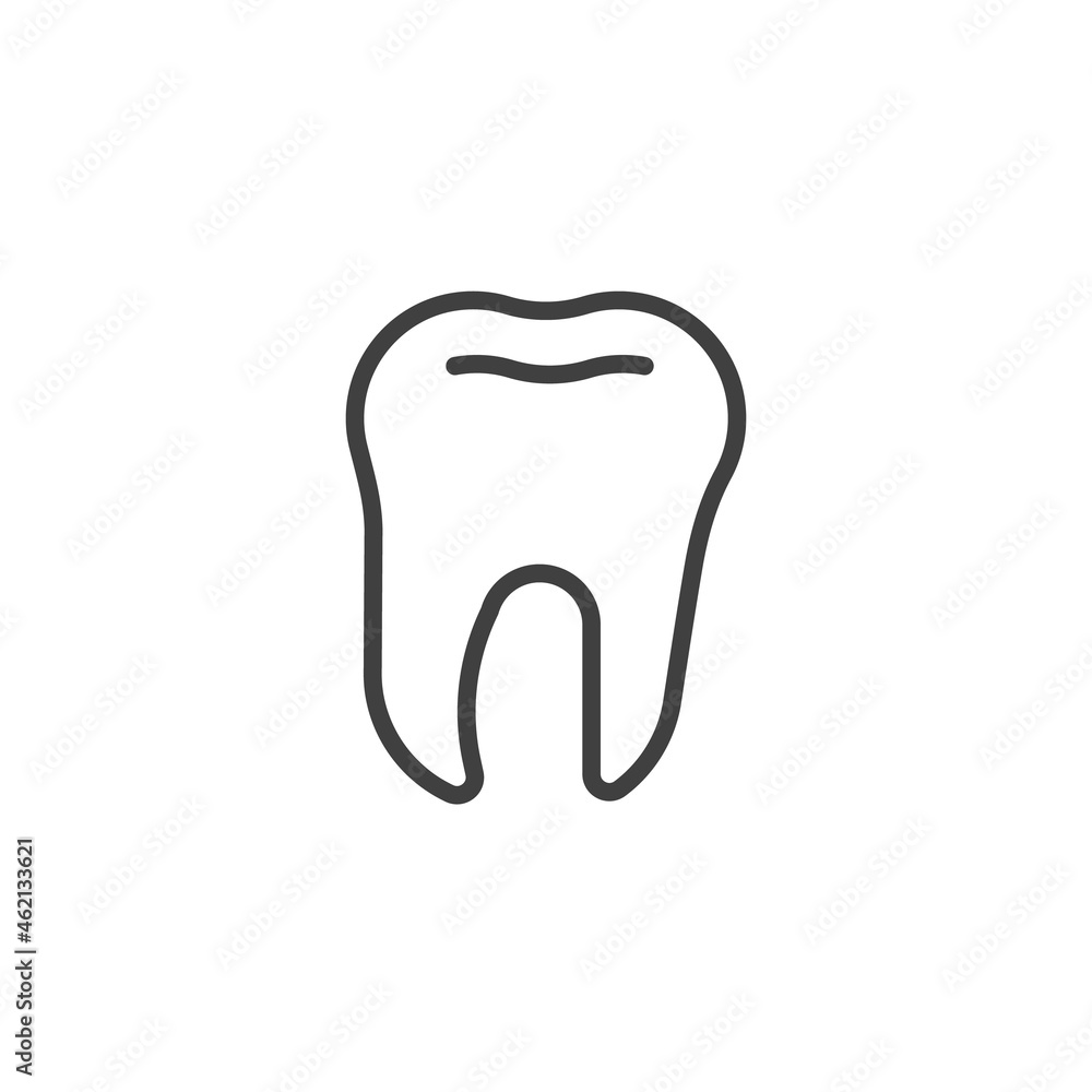 Human tooth line icon Human tooth line icon