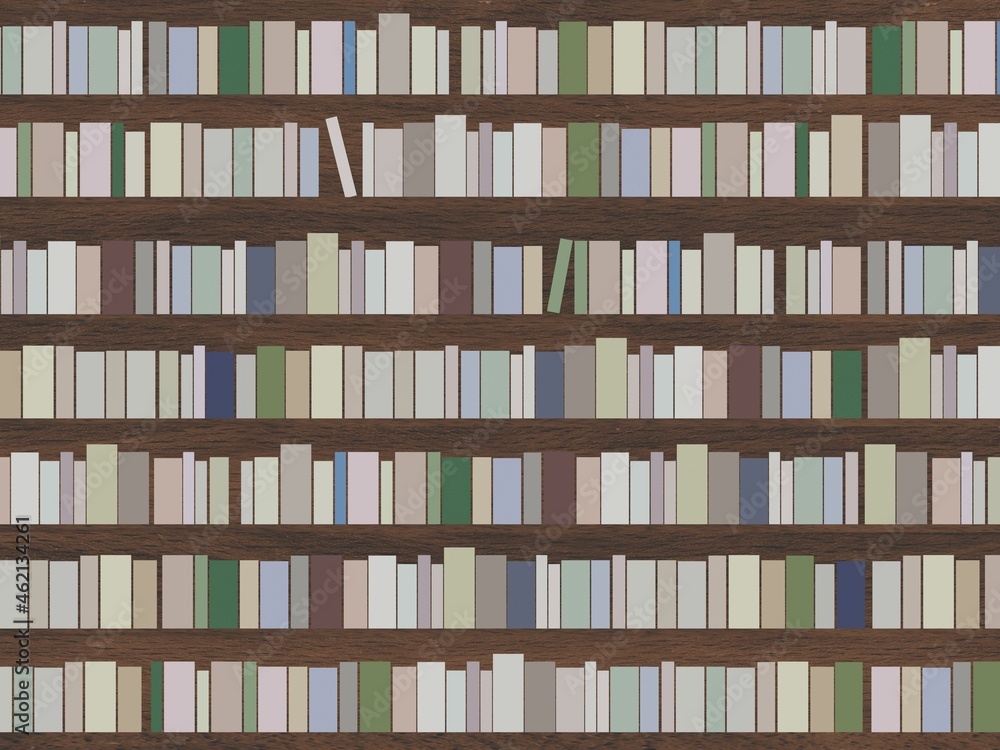 本棚の背景画像の3dイラスト