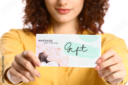 Pretty young woman with gif...