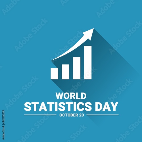 Flat style statistics icon with up arrow, as banner or template, world statistics day.