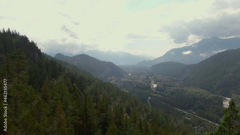 Drone through the mountains and clouds in BC Canada. Drone through the mountains and clouds in BC Canada.