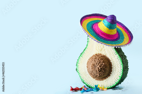 Mexican pinata with sombrer...