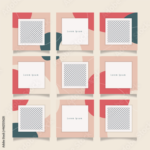 Creative instagram puzzle feed with 9 templates