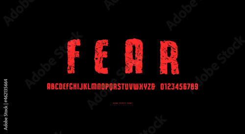 Narrow sans serif font in the style of hand drawn graphic