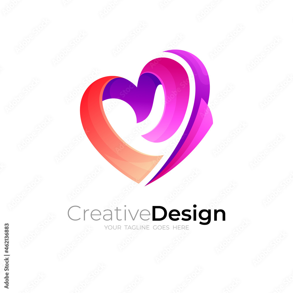 Love care logo with social design community, charity icon Love care logo with social design community, charity icon