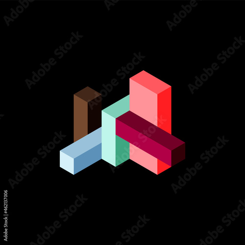 Abstract background. 3d cubes, cubic elements and blocks. Techno or business concept for wallpaper, banner, background, landing page