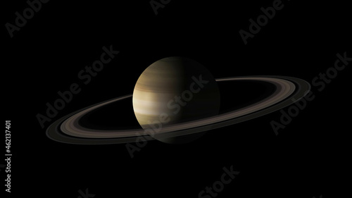 Concept 11-P1 View of the realistic planet saturn from space. High detailed 3D rendering.