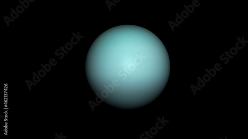 Concept 3-P1 View of the realistic planet uranus without rings from space. High detailed 3D rendering.