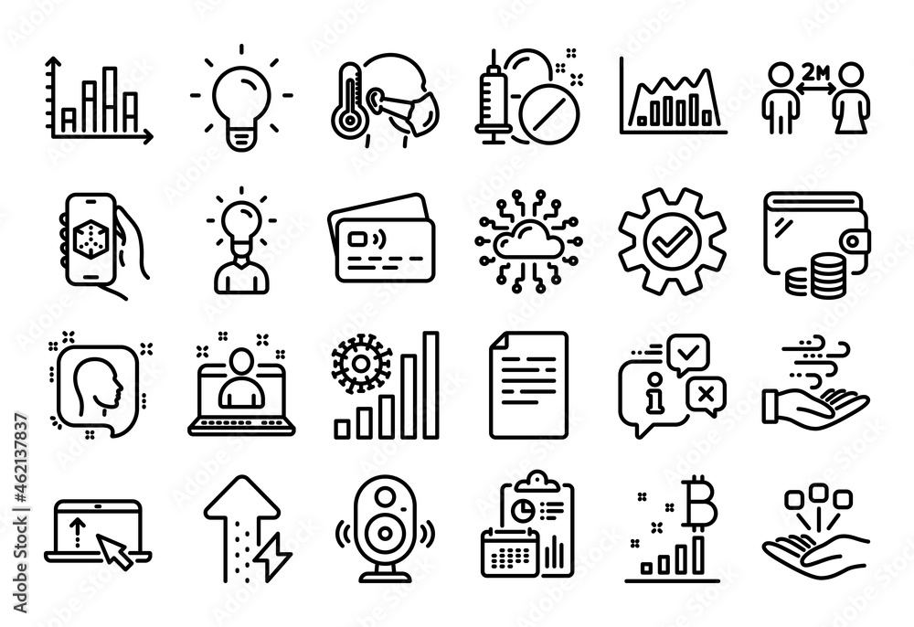 Fototapeta premium Vector set of Bitcoin graph, Best manager and Consolidation line icons set. Calendar report, Money wallet and Credit card tag. 3d app, Document and Education icons. Vector