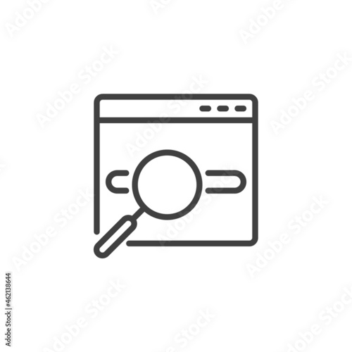 Keyword research line icon