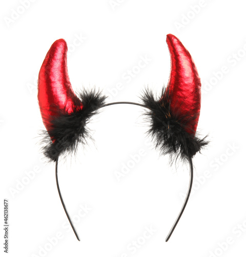 Canvas Print Devil horns headband for Halloween on white background