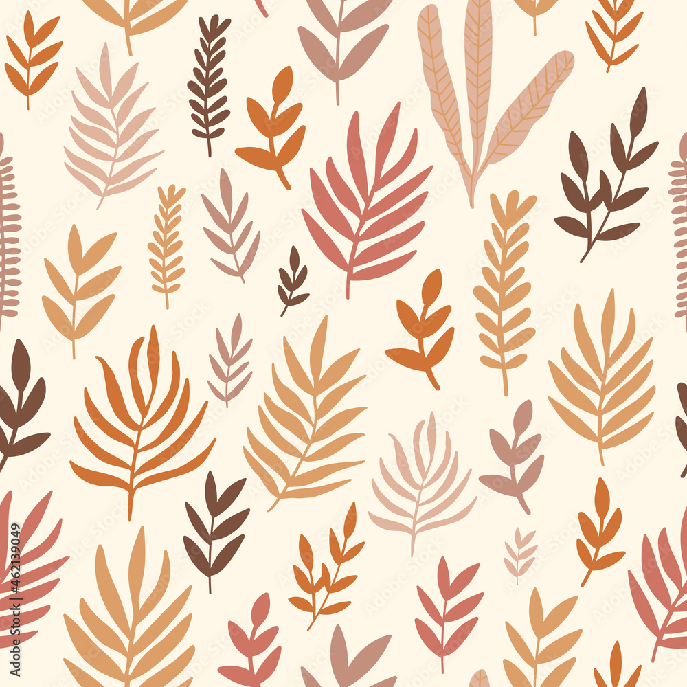 Seamless pattern with autumn leaves. orange and yellow color. Seamless pattern with autumn leaves. orange and yellow color.