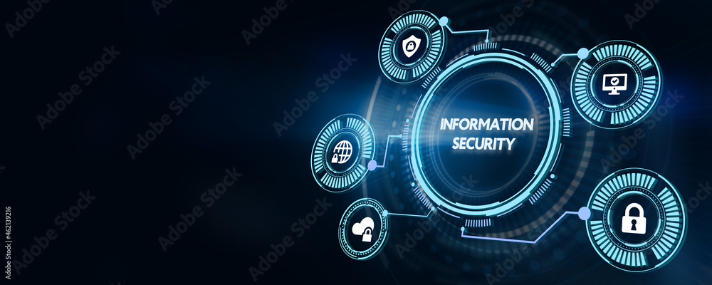 Cyber security data protection business technology privacy concept. 3d illustration. Information security