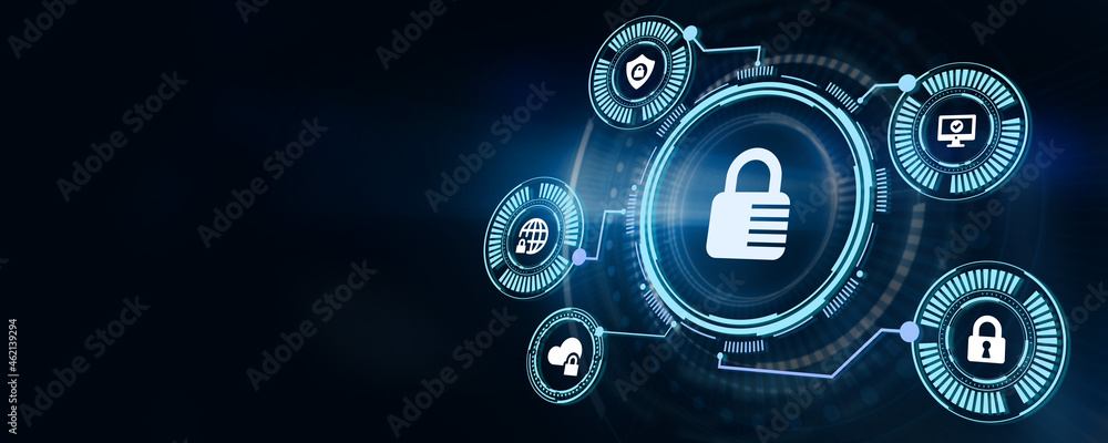 Cyber security data protection business technology privacy concept. 3d illustration