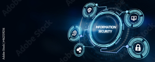 Cyber security data protection business technology privacy concept. 3d illustration. Information security