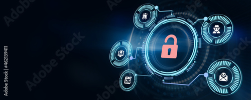 Cyber security data protection business technology privacy concept. 3d illustration