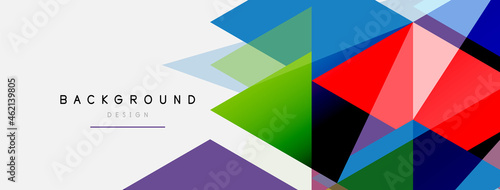 Color triangles composition, geometric abstract background. Techno or business concept, pattern for wallpaper, banner, background, landing page
