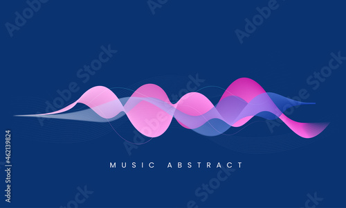 Abstract Music Background With Wavy Movement.