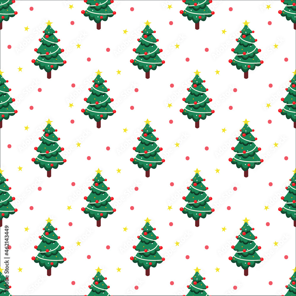 Christmas tree pattern. Vector illustration.