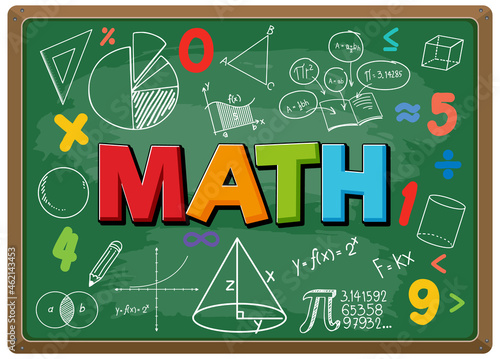 Math font with formula on blackboard