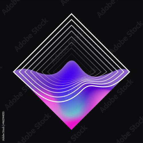 Square echo sound wave futuristic background