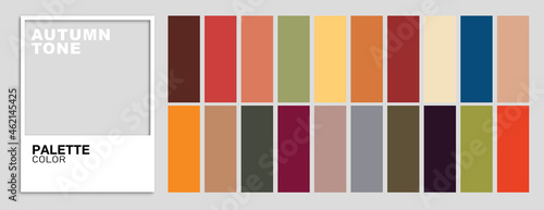 Fotografia, Obraz Palette color Autumn tone, vector illustrator