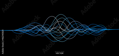 Wave line dynamic effect vector illustration