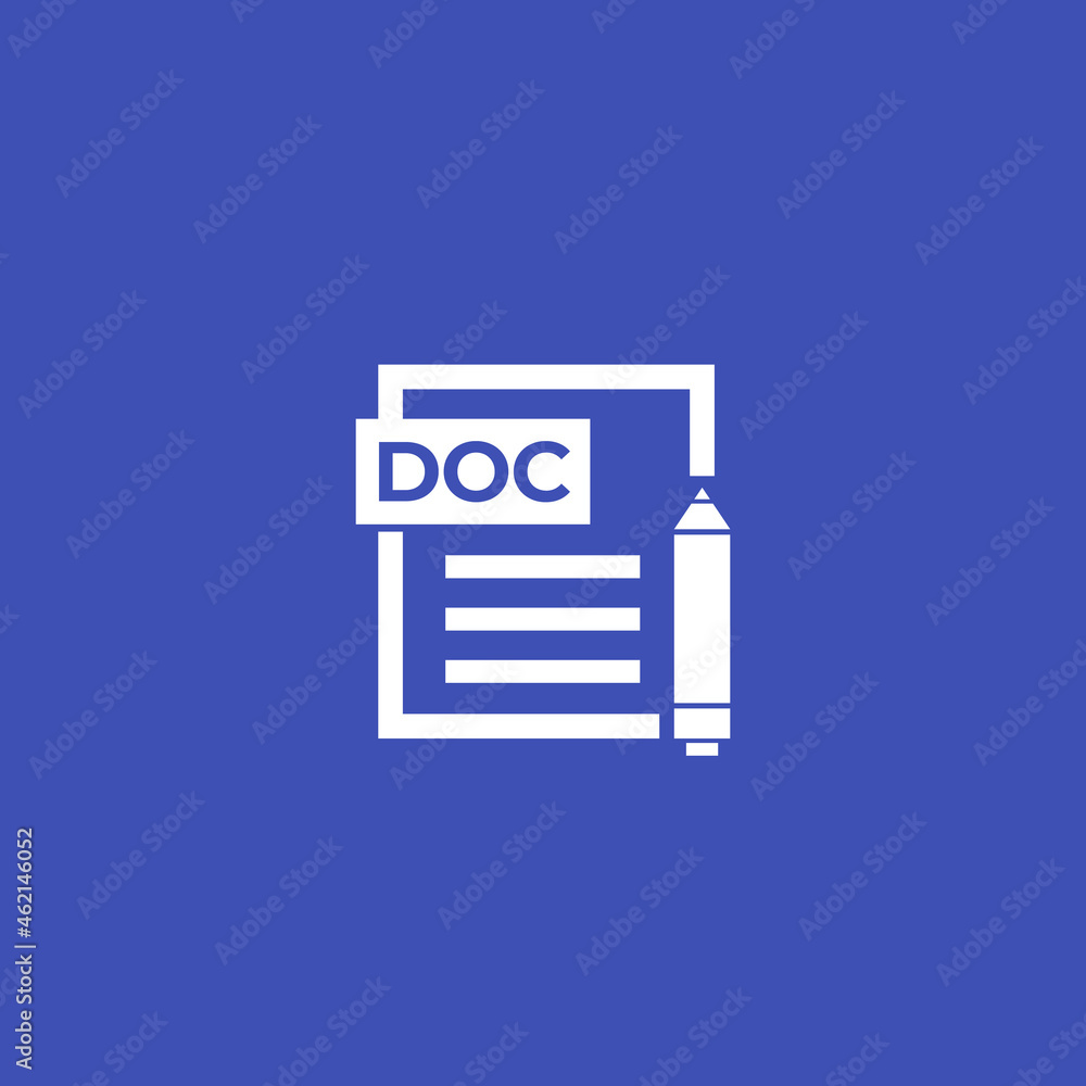 DOC document edit, vector icon DOC document edit, vector icon