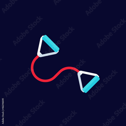 exercise band isolated on dark, vector icon