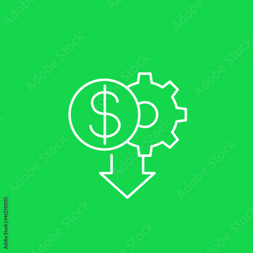 cost reduction icon, linear design