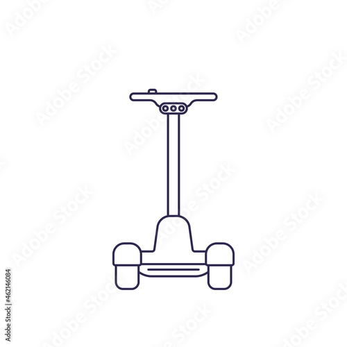 electric self-balancing scooter line vector icon photo