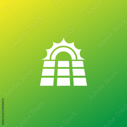 solar energy logo icon with panel