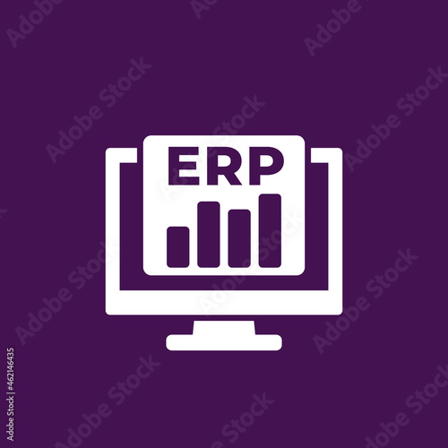 erp software vector white icon