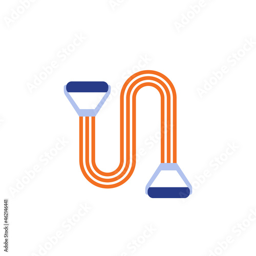 exercise band, resistance expander on white, vector icon