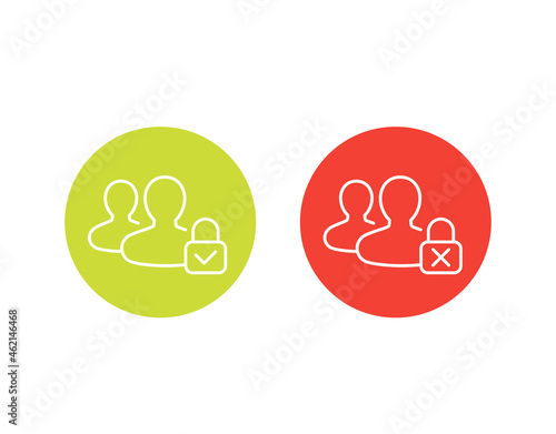 Parental control off, on icons, linear design