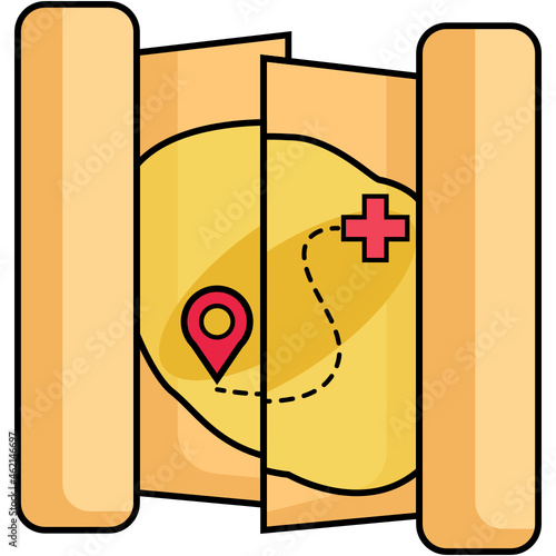 covid map and hospital icon