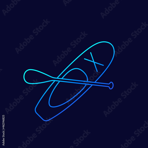 SUP board vector linear icon