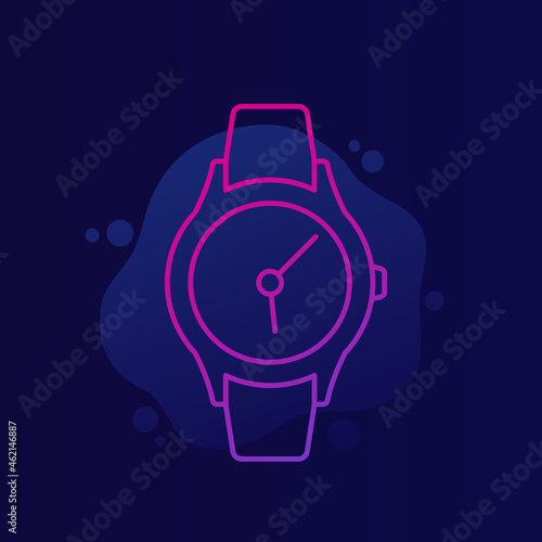 watch, classic wristwatch thin line icon