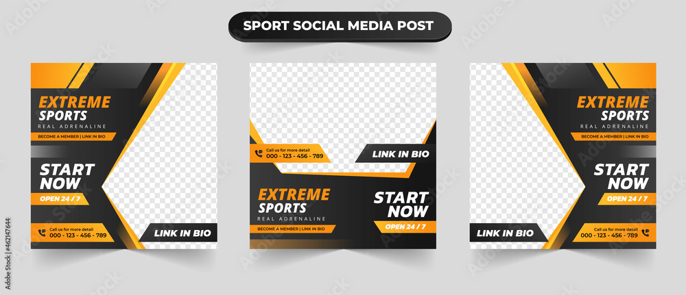 Extreme sports training and adventure social media post banner suitable for promotional banner web banner and flyer template design