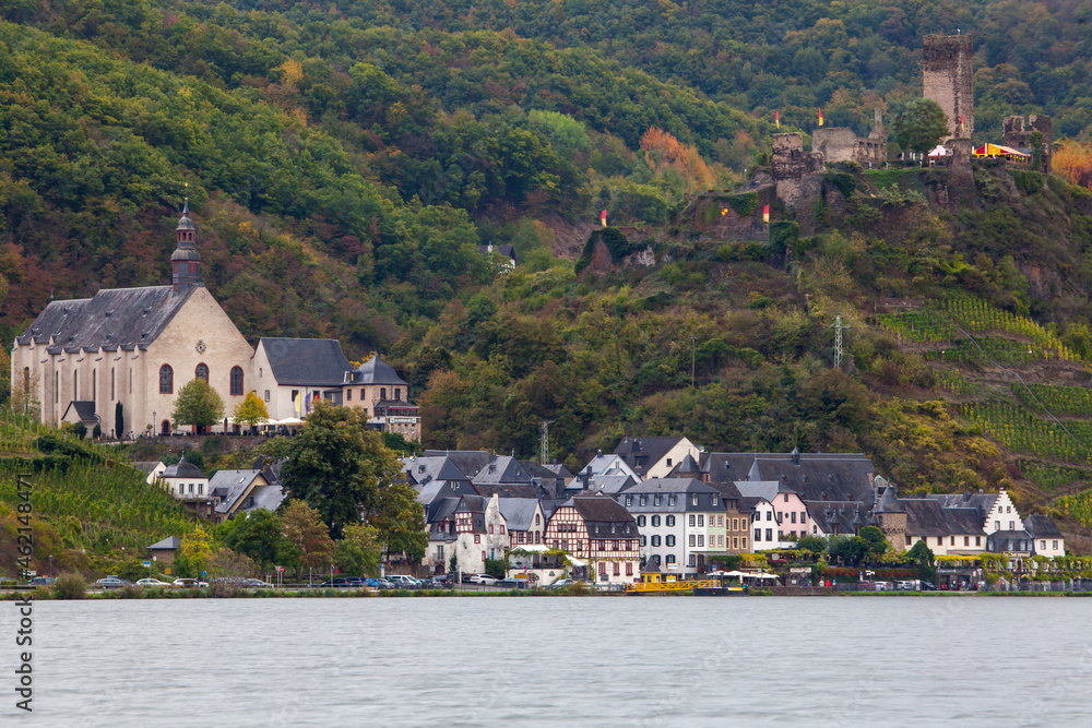 Townscape with Cochem Imperial Castle, Cochem, Central Moselle, Rhineland-Palatinate, Germany, Europe