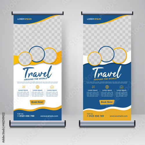 Tour and Travel rollup or X banner design template	