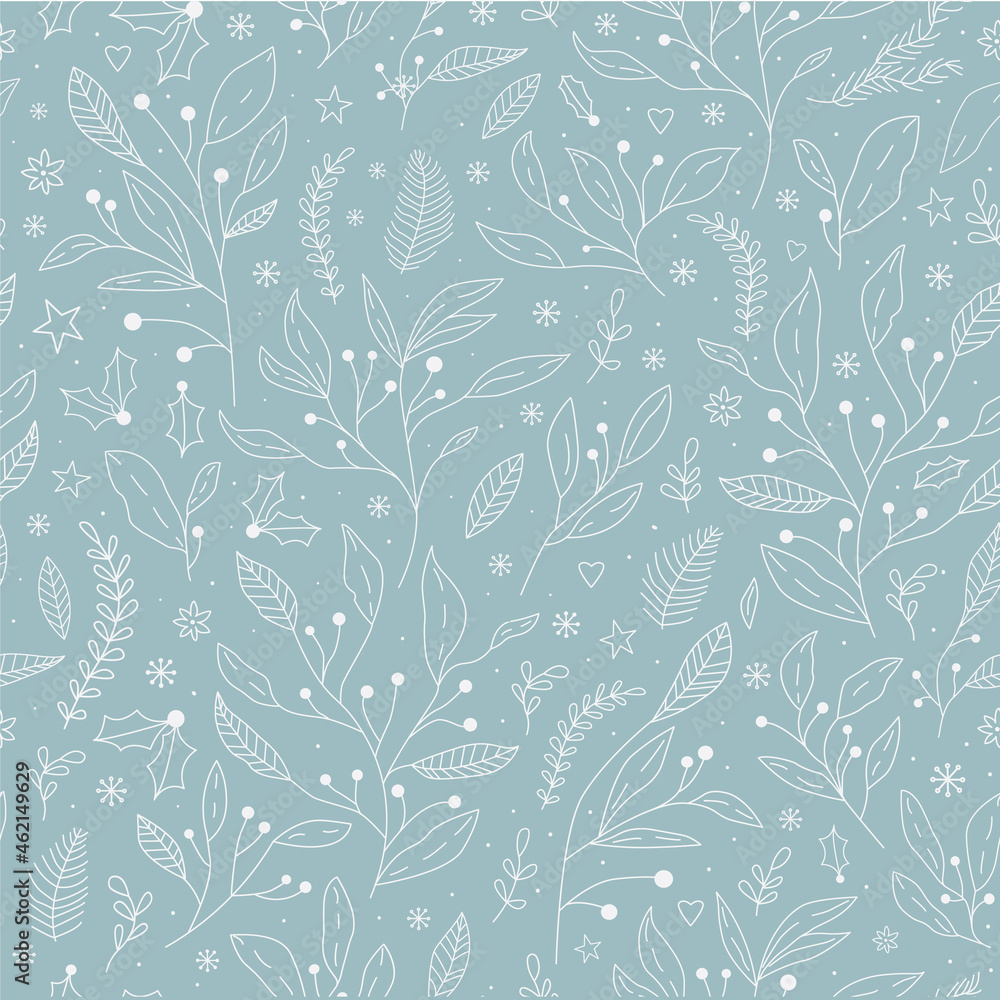 christmas pattern snowflake background blue background