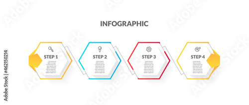 modern hexagonal timeline infographic. perfect for presentation, process diagram, workflow, and banner