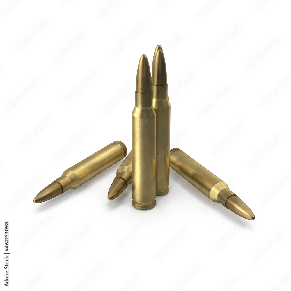5.56x45 NATO Cartridge Isolated on white 3D Illustration 5.56x45 NATO Cartridge Isolated on white 3D Illustration