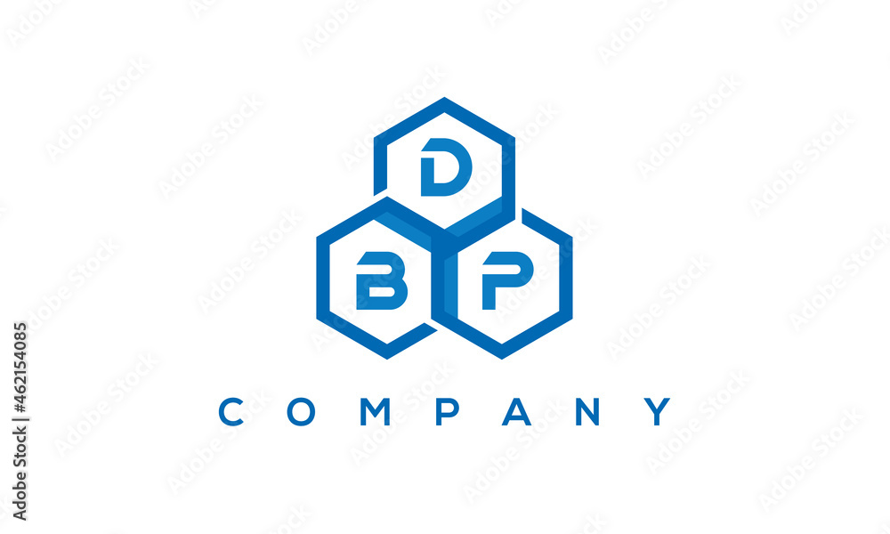 DBP three letters creative polygon hexagon logo	
