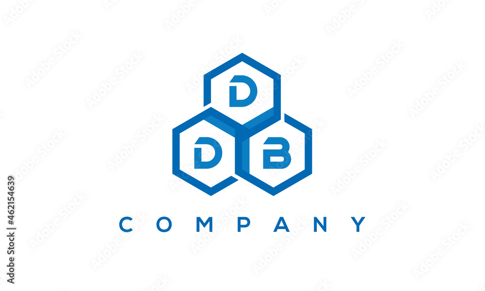 DDB three letters creative polygon hexagon logo	