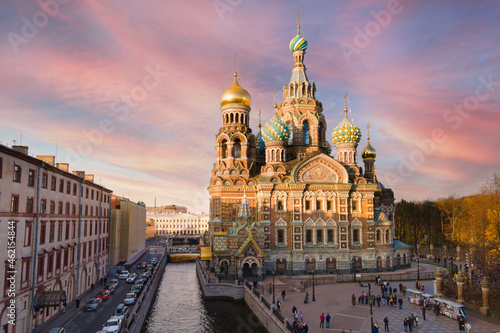 St.Petersburg, Russia. Spas-na-krovi cathedral (The cathedral Savior on Spilled Blood) in sunny autumn day
